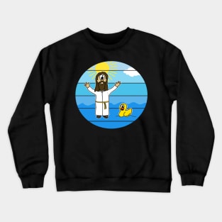 Jesus Walking On Water Christian Funny Crewneck Sweatshirt